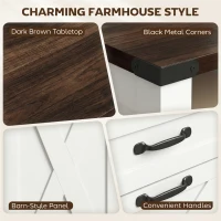 HOMCOM Lateral Filing Cabinet for Letter/A4 Hanging Files, File Cabinet with Open Compartments for Home Office, White(m-7)