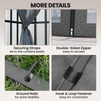 Outsunny 10'x10' Garden Gazebo Patio Canopy Portable Party Event Backyard w/ Mosquito Netting Dark Grey(m-5)