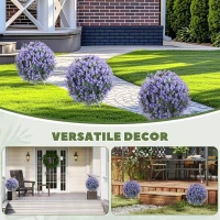 HOMCOM 2 Pack 1.3ft Artificial Ball Eucalyptus Topiary with Ground Stake, UV Resistant Faux Greenery for Indoor Outdoor(m-6)