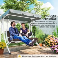 Outsunny 2 Seater Garden Bench Cushion, Soft Thick Outdoor Non-Slip 2 Seater Soft Pad With Backrest, 47" x 43" x 4", Coffee(m-5)