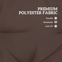 Outsunny 2 Seater Garden Bench Cushion, Soft Thick Outdoor Non-Slip 2 Seater Soft Pad With Backrest, 47" x 43" x 4", Coffee(m-4)