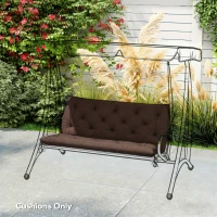 Outsunny 2 Seater Garden Bench Cushion, Soft Thick Outdoor Non-Slip 2 Seater Soft Pad With Backrest, 47" x 43" x 4", Coffee(m-7)