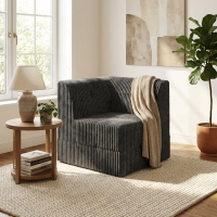 Compressed Corner Sectional Sofa with Plush Foam-Filled Seats, Sleeper Sofa Ideal for Living Room, Bedroom, 32" L x 32" W x 30" H, Grey