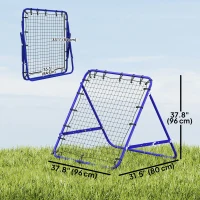 HOMCOM Volleyball Rebounder Net Football Training Aid Kickback Target Play Blue(m-3)