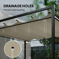 Outsunny 10' x 10' Outdoor Gazebo, Retractable Pergola Canopy with Curtains, UPF30+ Free Standing Metal Pergola Kit, Beige(m-7)