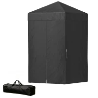Outsunny 4 x 4 ft Compact Pop Up Canopy Tent, UPF 50+ Changing Room, Portable Instant Privacy Canopy with Mesh Window, Black(m-2)