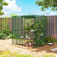 Outsunny 6' x 4' x 6' Crop Cage, Plant Protection Tent with Zippered Doors for Vegetable Garden, Backyard, Green(m-9)