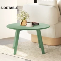 Outsunny Round Outdoor Side Table, Patio Coffee Table with Metal Frame and Non-Slip Foot Pads, Green(m-7)