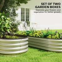 Outsunny 2Pcs Galvanized Raised Garden Bed, 6 x 2 x 1 ft Modular Metal Garden Beds with Rubber Strip Edging, Silver(m-4)