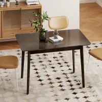 HOMCOM 47.2" Rectangle Dining Table for 4, Mid-Century Modern Kitchen Table with Rubber Wood Frame for Dining Room, Mahogany(m-10)