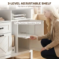 HOMCOM Lateral Filing Cabinet for Letter/A4 Hanging Files, File Cabinet with Open Compartments for Home Office, White(m-6)