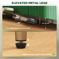 HOMCOM Modern Kitchen Storage Cabinet, Sideboard Buffet Cabinet w/ 3 Drawers and Adjustable Shelves for Kitchen Hallway, Green(m-7)