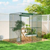 Outsunny 6' x 4' x 6' Crop Cage, Plant Protection Tent with Zippered Doors for Vegetable Garden, Backyard, Green(m-10)