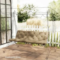 Outsunny 3-Seater Outdoor Bench Swing Chair Replacement Cushions for Patio Garden, Beige(m-8)