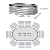 Outsunny Galvanized Raised Garden Bed, 4 x 3 x 1 ft Modular Metal Garden Beds with Rubber Strip Edging, Silver(m-3)