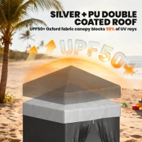 Outsunny 4 x 4 ft Compact Pop Up Canopy Tent, UPF 50+ Changing Room, Portable Instant Privacy Canopy with Mesh Window, Black(m-6)