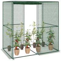 Outsunny 6' x 4' x 6' Crop Cage, Plant Protection Tent with Zippered Doors for Vegetable Garden, Backyard, Green(m-11)