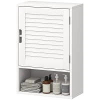 HOMCOM Bathroom Cabinet, Wall Mounted Storage Cabinet with Adjustable Shelves, 40 x 20 x 60 cm, White(m-2)