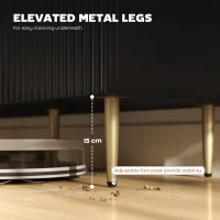 HOMCOM Modern Kitchen Storage Cabinet, Sideboard Buffet Cabinet w/ 3 Drawers and Adjustable Shelves for Kitchen Hallway, Black(m-7)