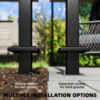 Outsunny 10' x 10' Retractable Pergola Canopy, Wall-Mounted Pergola, Outdoor Sun Shade Shelter for Garden, Balcony, Dark Grey(m-6)