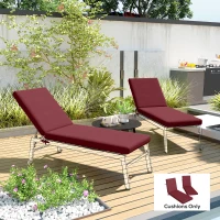 Outsunny 2-Piece Back and Seat Cushion Pillows Replacement, Patio Chair Cushions Set with Ties for Indoor Outdoor, Wine Red(m-1)