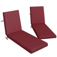 Outsunny 2-Piece Back and Seat Cushion Pillows Replacement, Patio Chair Cushions Set with Ties for Indoor Outdoor, Wine Red(m-11)