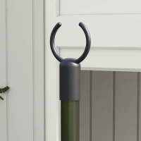 Outsunny 4 Pack of 8' String Light Poles, Steel Hanging Lighting Stand for Patio, Backyard, Deck, Wedding, Party, Black(m-9)