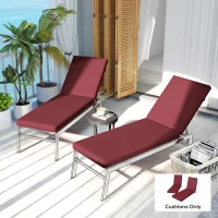 Outsunny 2-Piece Back and Seat Cushion Pillows Replacement, Patio Chair Cushions Set with Ties for Indoor Outdoor, Wine Red(m-8)