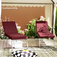 Outsunny 2-Piece Back and Seat Cushion Pillows Replacement, Patio Chair Cushions Set with Ties for Indoor Outdoor, Wine Red(m-7)