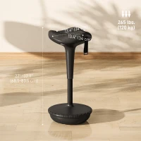 HOMCOM Swivel Standing Desk Chair, Adjustable Active Ergonomic Standing Stool, Backless Wobble Stool Chair, Black(m-3)