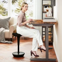 HOMCOM Swivel Standing Desk Chair, Adjustable Active Ergonomic Standing Stool, Backless Wobble Stool Chair, Black(m-10)