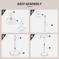 HOMCOM Swivel Standing Desk Chair, Adjustable Active Ergonomic Standing Stool, Backless Wobble Stool Chair, Black(m-9)