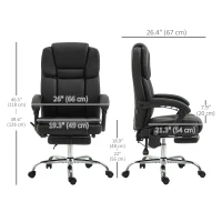 Vinsetto Massage Office Chair, Reclining Executive Office Chair with 6-Point Vibration, Footrest and High Back, Black(m-3)