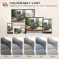 HOMCOM Power Recliner Chair, Linen-look Fabric Upholstered Recliner Chair with USB Ports, Footrest, Dark Grey(m-7)