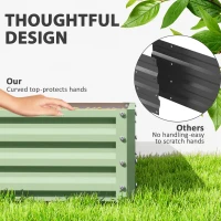 Outsunny 4' x 4' x 1' Raised Garden Bed Galvanized Steel Planter Box for Vegetables, Flowers, Herbs, Light Green(m-7)