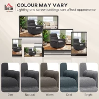 HOMCOM Power Recliner Chair, Fabric Upholstered Recliner Chair with USB Ports, Swivel and Rocking Function, Footrest, Dark Grey(m-9)