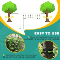 Qaba Obstacle course for Kids, with 10-Piece Slackline Kit with Monkey Bars, Gym Rings, Rope Ladder, Nest Swing, Hanging Tray(m-5)