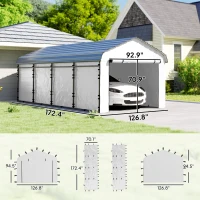 Outsunny Carport Replacement Sidewall Panel for 10' x 15' Carports, UPF50+ Waterproof Replacement Side Wall Cover, White(m-3)