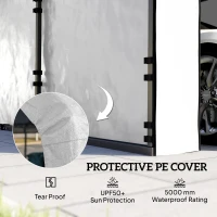 Outsunny Carport Replacement Sidewall Panel for 12' x 20' Carports, UPF50+ Waterproof Replacement Side Wall Cover, White(m-5)