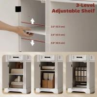 HOMCOM 58" Home Office Desk with Soft-Close Drawers, Farmhouse Executive Desk with File Drawer for Letter Size, White(m-7)