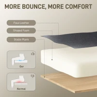 HOMCOM Big and Tall Office Chair, 400 lbs Overstuffed Desk Chair with Shaped Foam, Reclining Backrest, PU Leather(m-4)