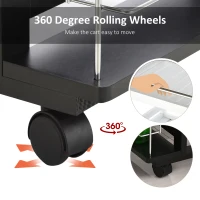 HOMCOM 4-Tier Kitchen Trolley Cart on Rolling Wheels with 4 Removable Baskets, 4 Side Rack  Organizer,Ceramics Tile Top(m-6)