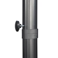 Outsunny 9ft Cantilever Patio Umbrella, Square Overhanging Umbrella with Cross Base, Crank Handle, Tilt Light Grey(m-9)