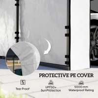 Outsunny Carport Replacement Sidewall Panel for 10' x 15' Carports, UPF50+ Waterproof Replacement Side Wall Cover, White(m-5)