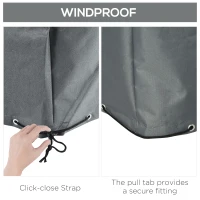 Outsunny Patio Furniture Covers Waterproof for Lounge Chair Set, 600D Heavy Duty Oxford Patio Cover, 80.7" x 75.6" x 24", Grey(m-6)