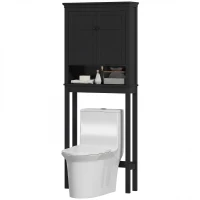 HOMCOM 3-Tier Over Toilet Storage Unit Washing Machine Cabinet Dryer Cabinet with Adjustable Shelf for Bathroom, Laundry(m-2)