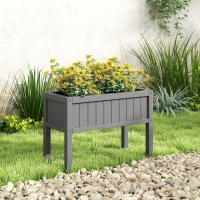Outsunny Raised Garden Bed with Legs, HDPE Raised Planter with Drainage Holes and Liner for Vegetables Flowers Herbs(m-10)