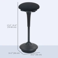 HOMCOM Swivel Standing Desk Chair, Backless Wobble Stool Chair, Adjustable Active Ergonomic Standing Stool with Rocking Motion(m-3)