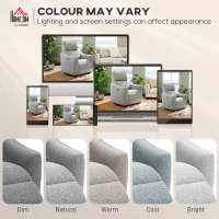 HOMCOM Power Recliner Chair, Linen-look Fabric Upholstered Recliner Chair with USB Ports, Footrest, Grey(m-7)