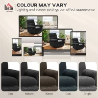 HOMCOM Power Recliner Chair, Fabric Upholstered Recliner Chair with USB Ports, Swivel and Rocking Function, Footrest, Black(m-9)